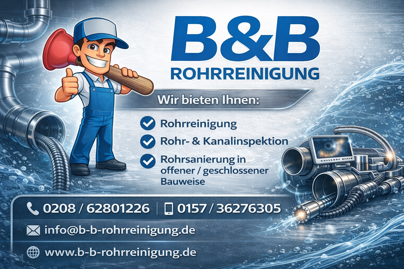 Kanalreinigung und Rohrreinigung Siegburg: 24/7 Rhein-Sieg